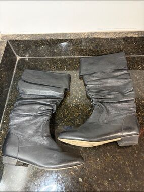 Y2K BAKERS 147 Crossgate Black Leather Slouchy Boots 7.5